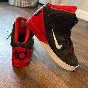 KDs Nike Black and Red Sneakers boys7